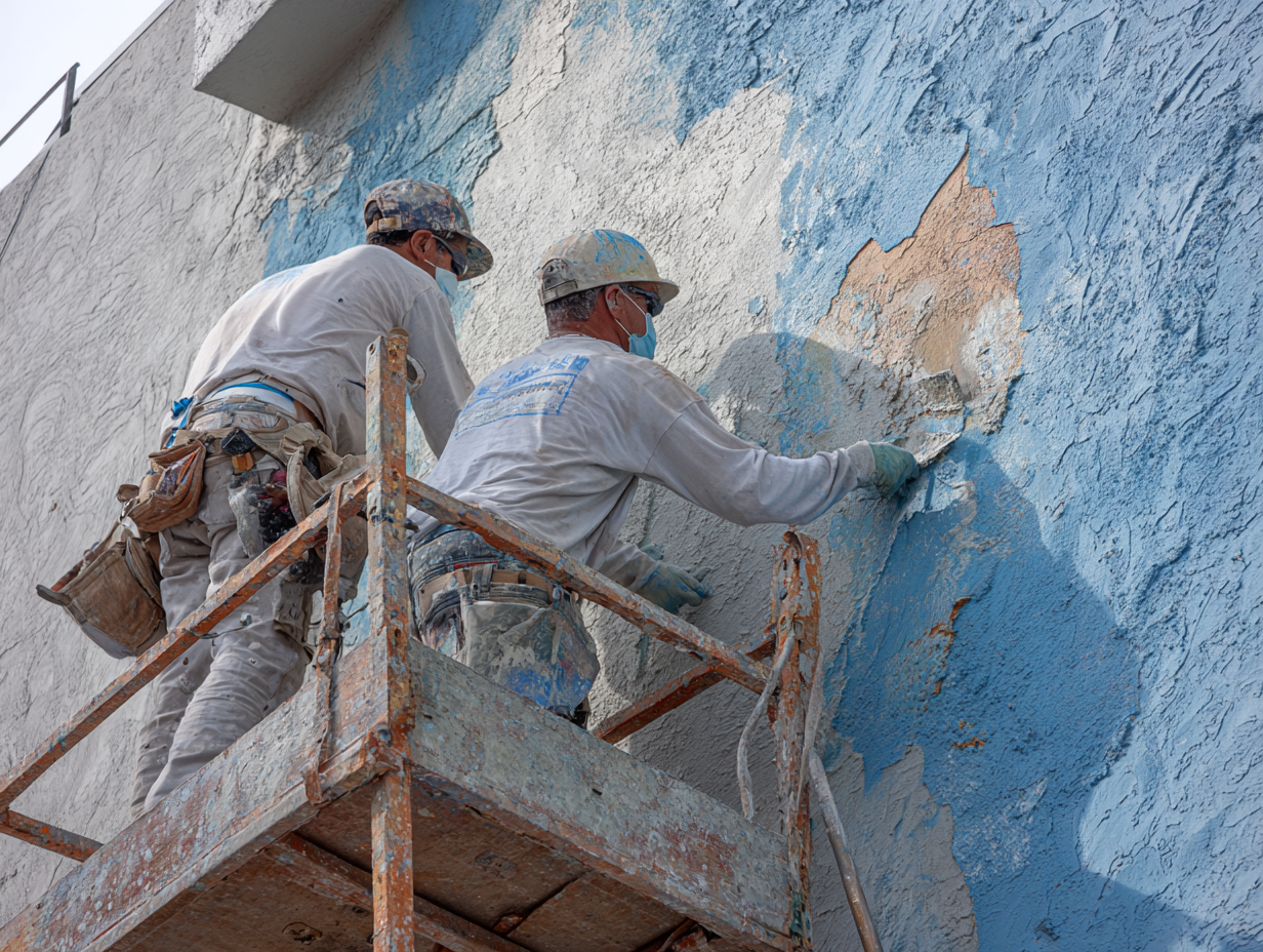 Professional construction team at work